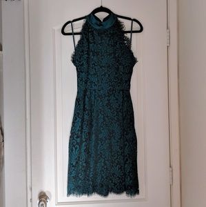 Dark Teal and Black Lace Dress